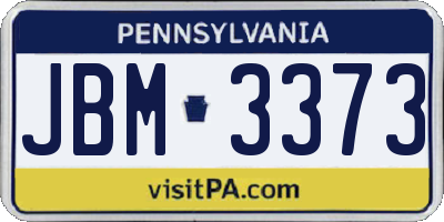 PA license plate JBM3373