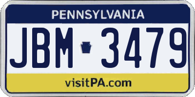 PA license plate JBM3479