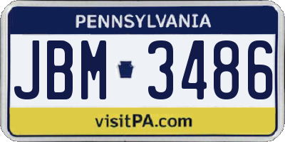 PA license plate JBM3486