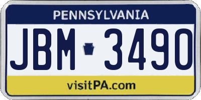 PA license plate JBM3490