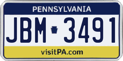 PA license plate JBM3491