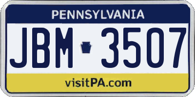 PA license plate JBM3507