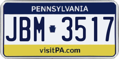 PA license plate JBM3517