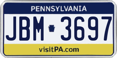 PA license plate JBM3697