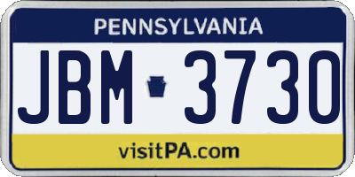 PA license plate JBM3730