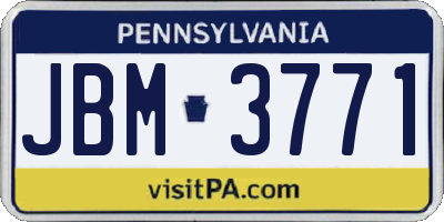 PA license plate JBM3771
