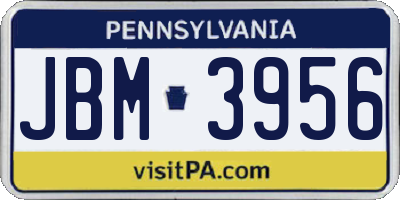 PA license plate JBM3956