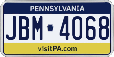 PA license plate JBM4068