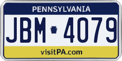 PA license plate JBM4079