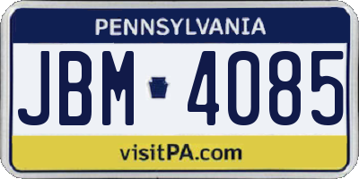 PA license plate JBM4085