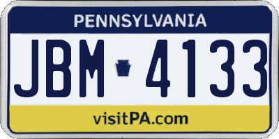 PA license plate JBM4133