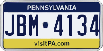 PA license plate JBM4134