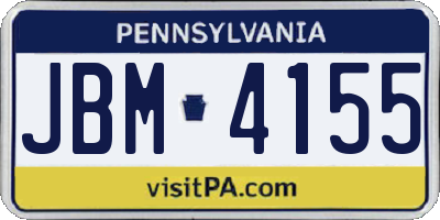 PA license plate JBM4155