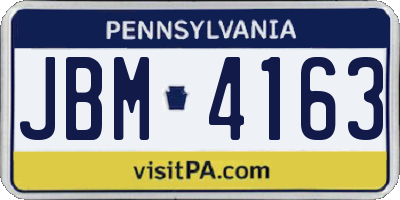 PA license plate JBM4163