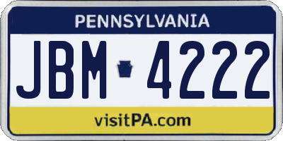 PA license plate JBM4222