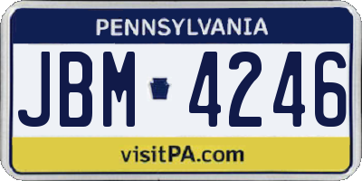 PA license plate JBM4246
