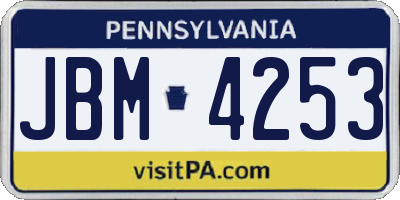 PA license plate JBM4253