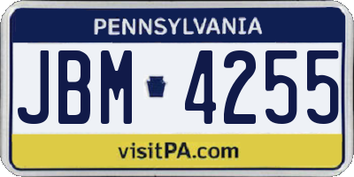 PA license plate JBM4255