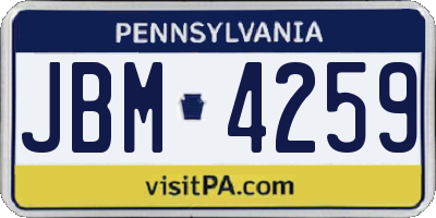 PA license plate JBM4259