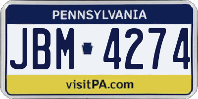 PA license plate JBM4274