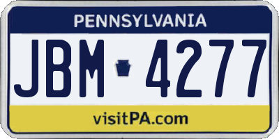 PA license plate JBM4277