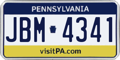 PA license plate JBM4341