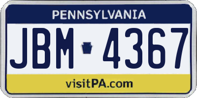 PA license plate JBM4367