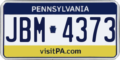 PA license plate JBM4373