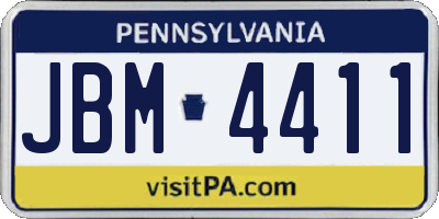PA license plate JBM4411