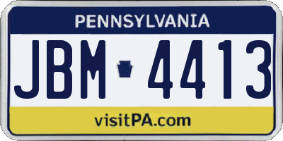 PA license plate JBM4413