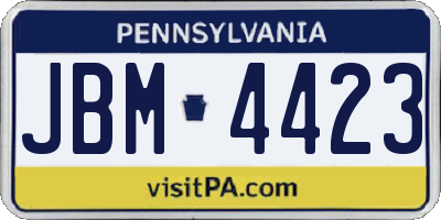 PA license plate JBM4423