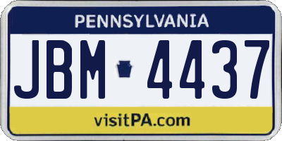 PA license plate JBM4437