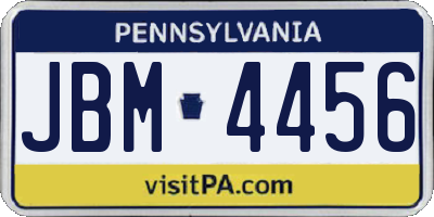 PA license plate JBM4456