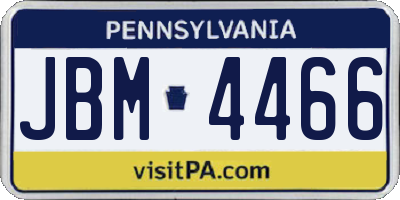 PA license plate JBM4466