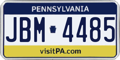 PA license plate JBM4485