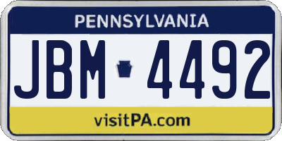 PA license plate JBM4492