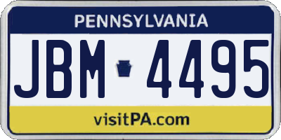 PA license plate JBM4495