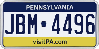 PA license plate JBM4496