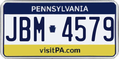 PA license plate JBM4579