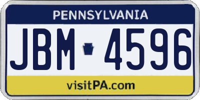 PA license plate JBM4596