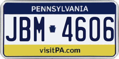 PA license plate JBM4606