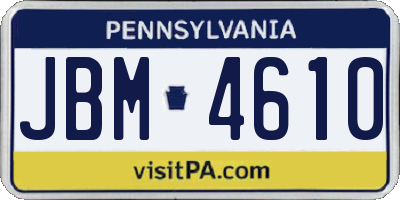 PA license plate JBM4610