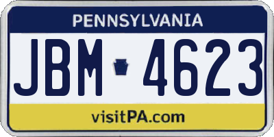 PA license plate JBM4623