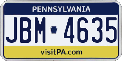 PA license plate JBM4635