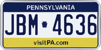 PA license plate JBM4636