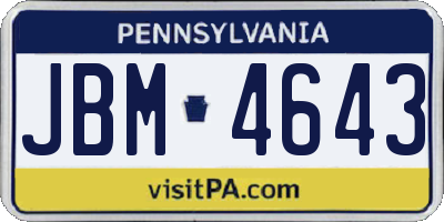 PA license plate JBM4643