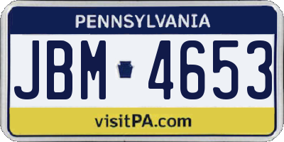 PA license plate JBM4653