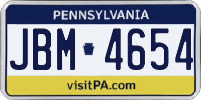 PA license plate JBM4654