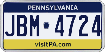 PA license plate JBM4724