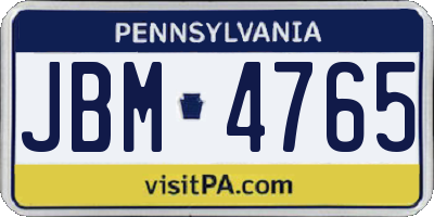 PA license plate JBM4765